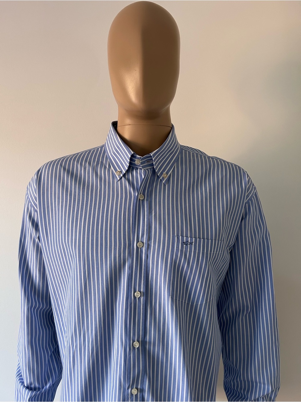 Paul & Shark Yachting Collared Men’s Shirt Blue Striped Size 46 XXL